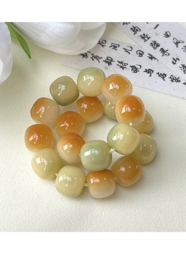 A bead bracelet made of natural Bodhi fruit, suitable for both men and women to play with, finger wrapping, and casual wear, paired with decorative bracelets